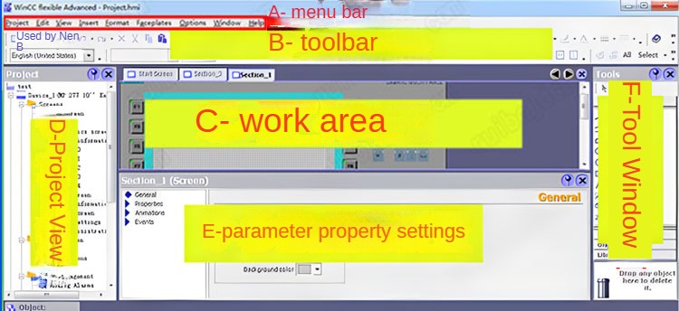 How to edit the touch screen interface corresponding to PLC?